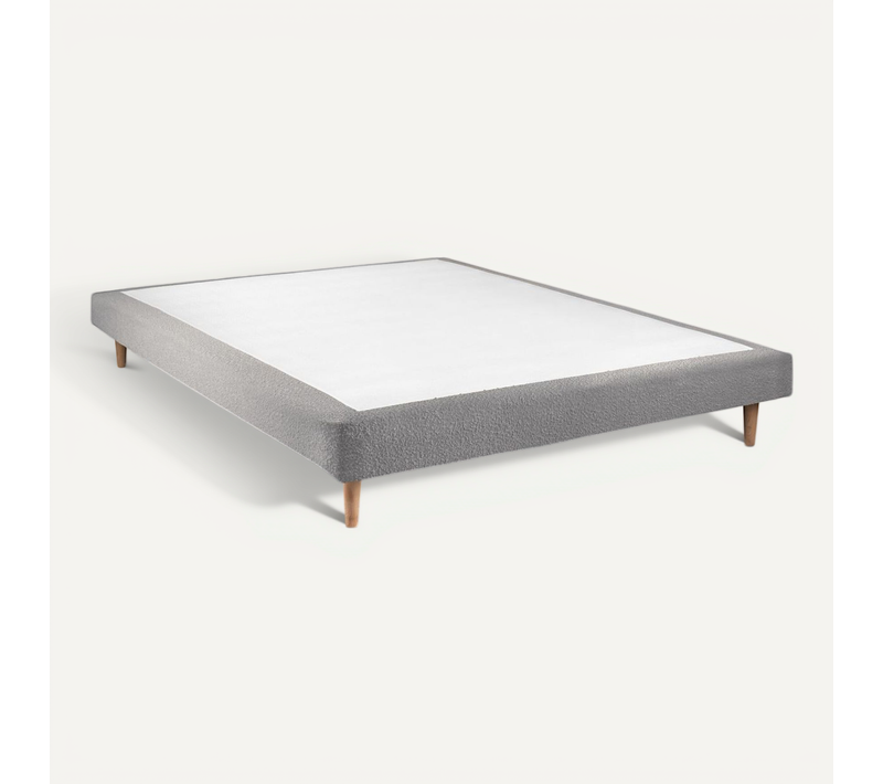 Sommier Tapissier Bouclette Gris 160x200 H29cm
