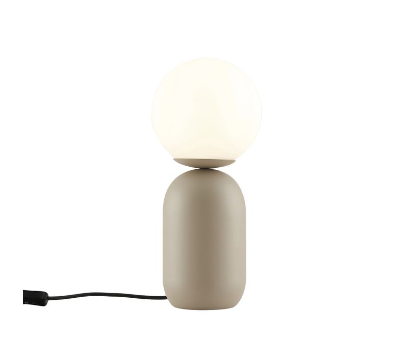 Petite Lampe À Poser Couleur Taupe Boule Banche - Sley