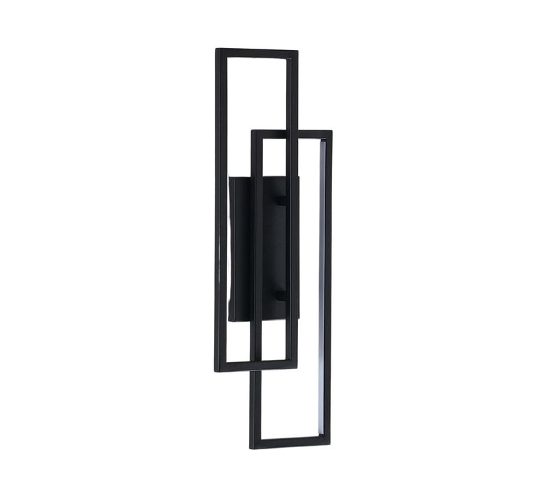 Applique Double Rectangle Noir 50 Cm éclairage Indirect - Torello