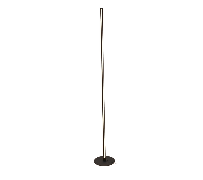 Lampadaire Noir LED Dimmable Spirale Moderne 148 Cm - Telvo