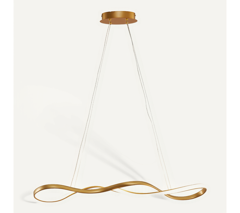 Suspension Dorée Longue Vague LED 80 Cm - Marceline