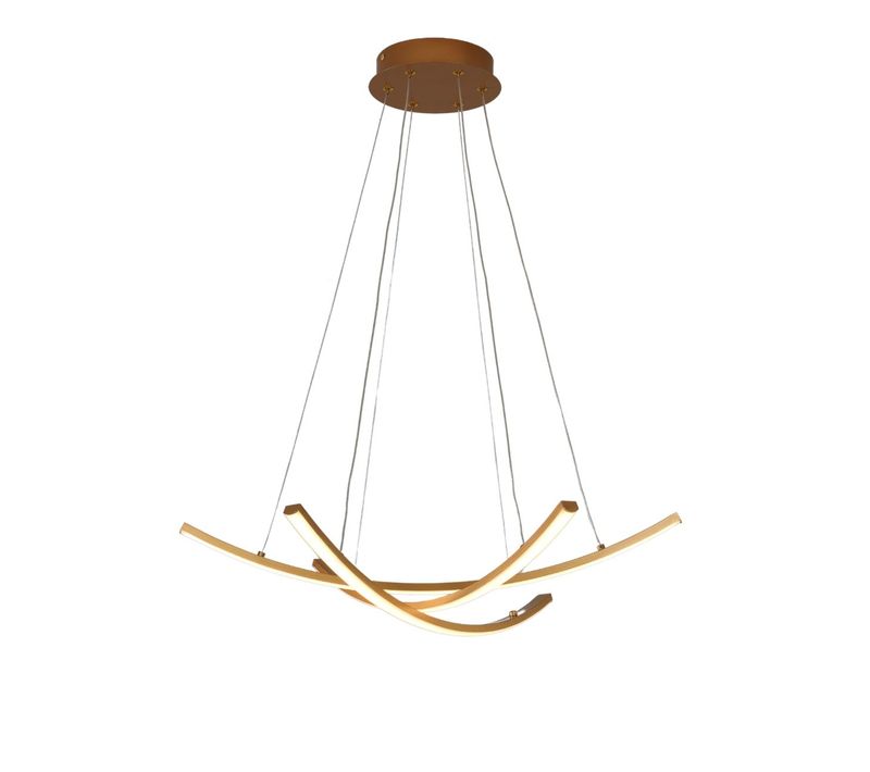 Suspension Dorée LED Design Courbes Croisées - Heidi