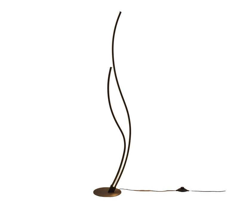 Lampadaire LED Noir Aux Lignes Ondulées Dimmable - Ysoria