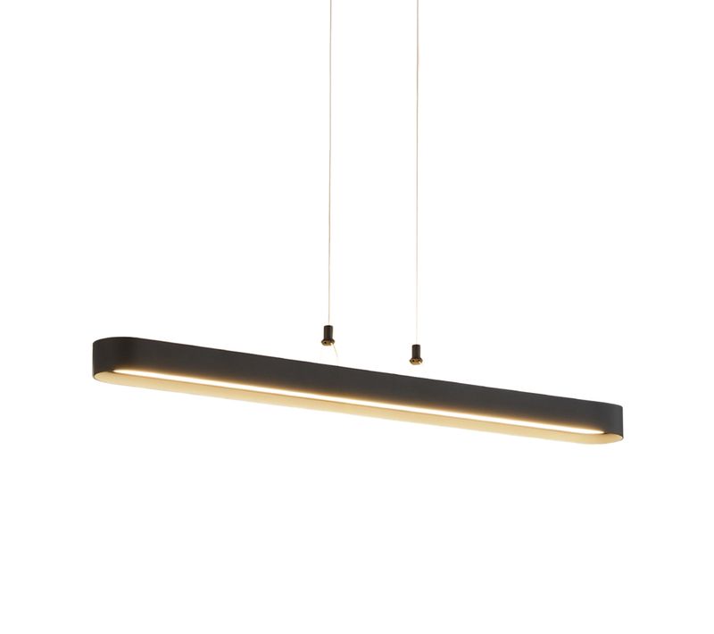 Suspension Ovale Noire 115 Cm éclairage LED Dimmable - Oswin