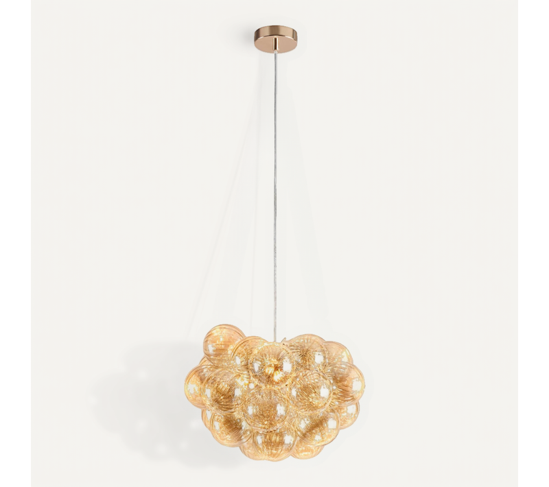 Suspension Grappe Décorative Boules En Verre Ambrées - Maeli