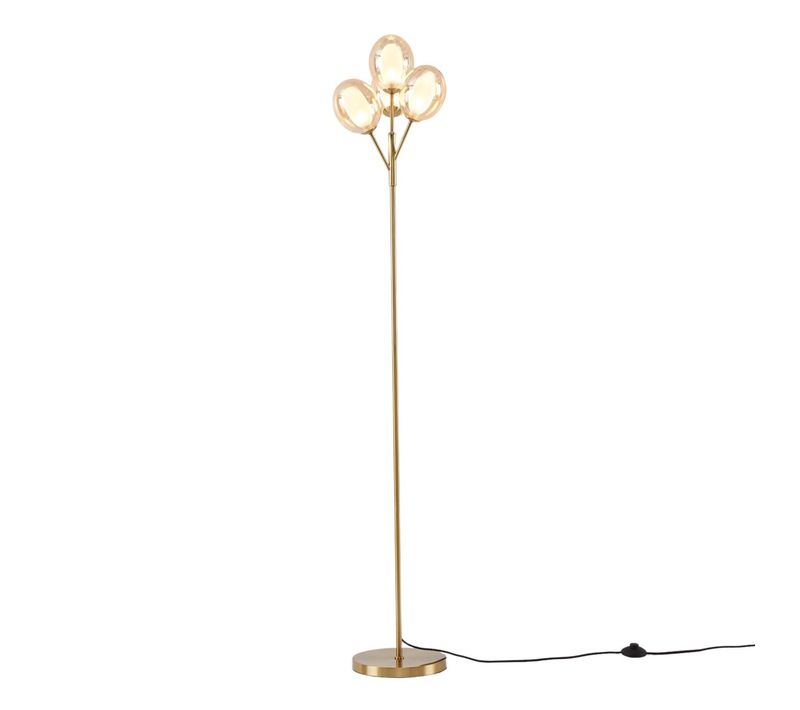 Lampadaire Doré Grappe De Quatre Verres Doublé 165 Cm - Seryn