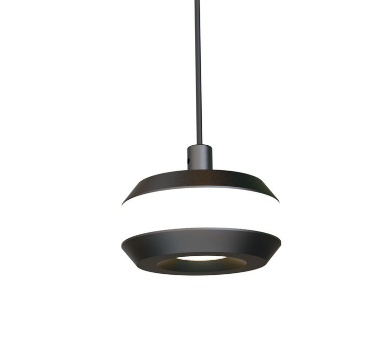 Suspension LED Dimmable Cylindre Noir Hauteur Réglable Design Minimaliste - Rive