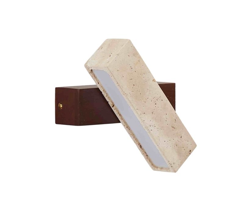 Applique LED Orientable En Bois Et Pierre Claire Naturelle - Varelli