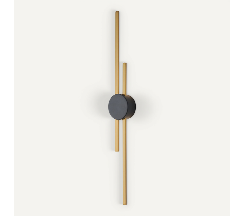 Grande Applique Laiton Socle Noir Aux Lignes épurées 89 Cm - Pia