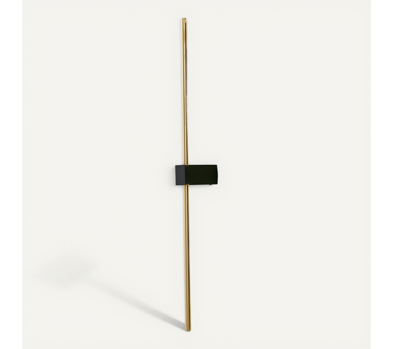 Applique LED Minimaliste Socle Noir Et Tige Laiton 80 Cm - Edeline