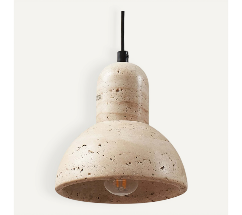 Suspension Moderne Finition Beige Effet Pierre Naturelle - Lioren