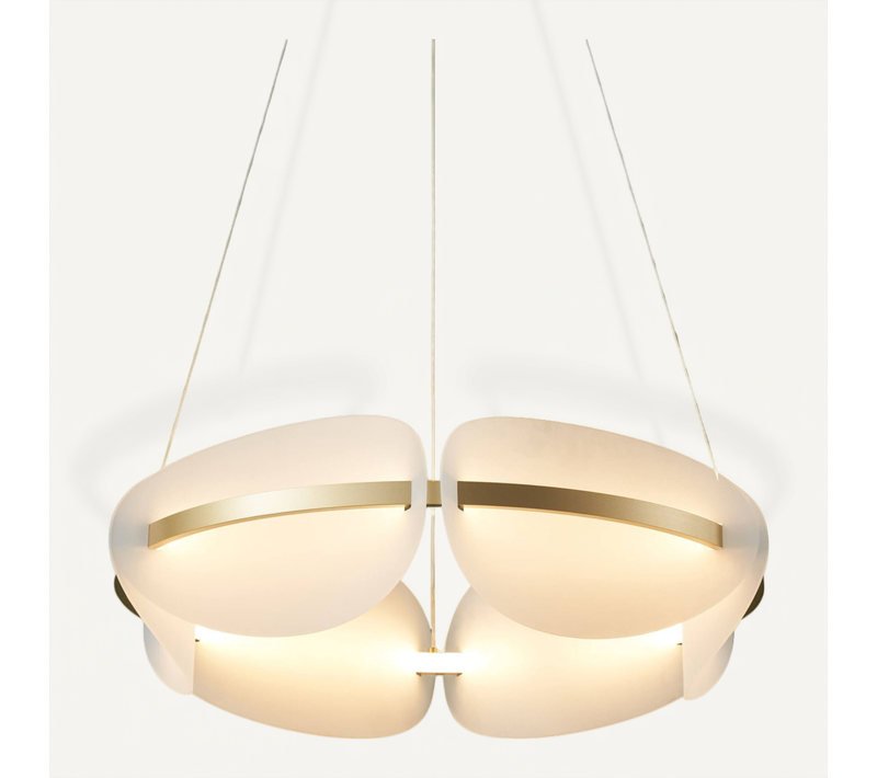 Suspension Circulaire Dorée LED Dimmable Verre Dépoli 62 Cm - Cristalia