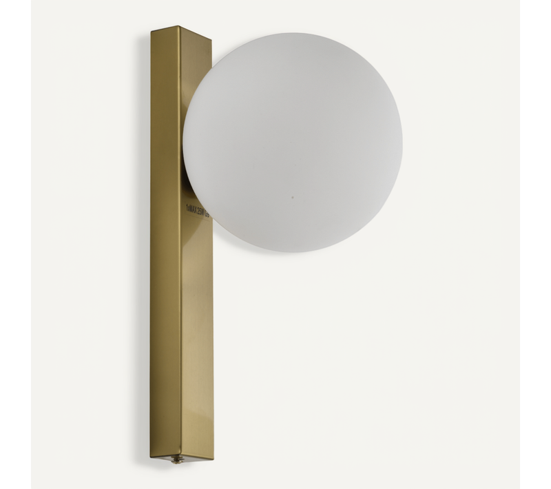 Applique Moderne Boule En Verre Et Socle Fin Laiton - Noava