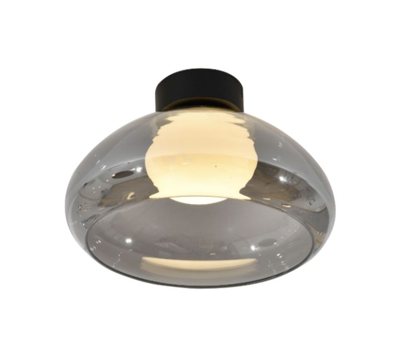 éclairage LED Rond Ultra Tendance Avec Abat-jour En Verre Fumé - Théoria