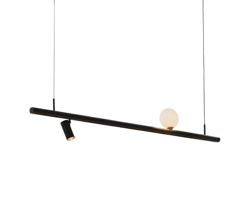 Suspension Noire Design Système Magnétique Spot Et Boule LED 10w - Lyne