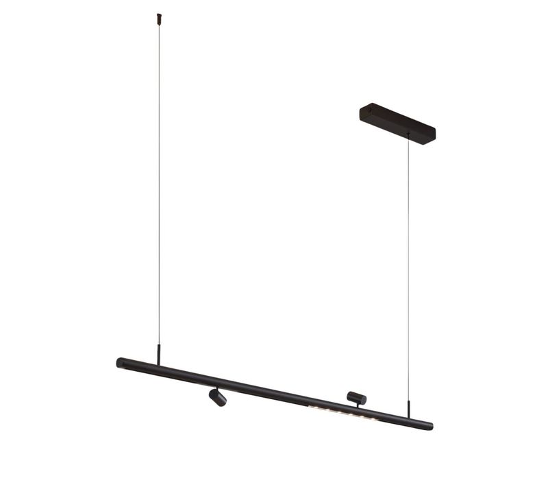 Suspension Noire Système Magnétique 2 Spots Et 1 Profilé LED 16w - Lyne