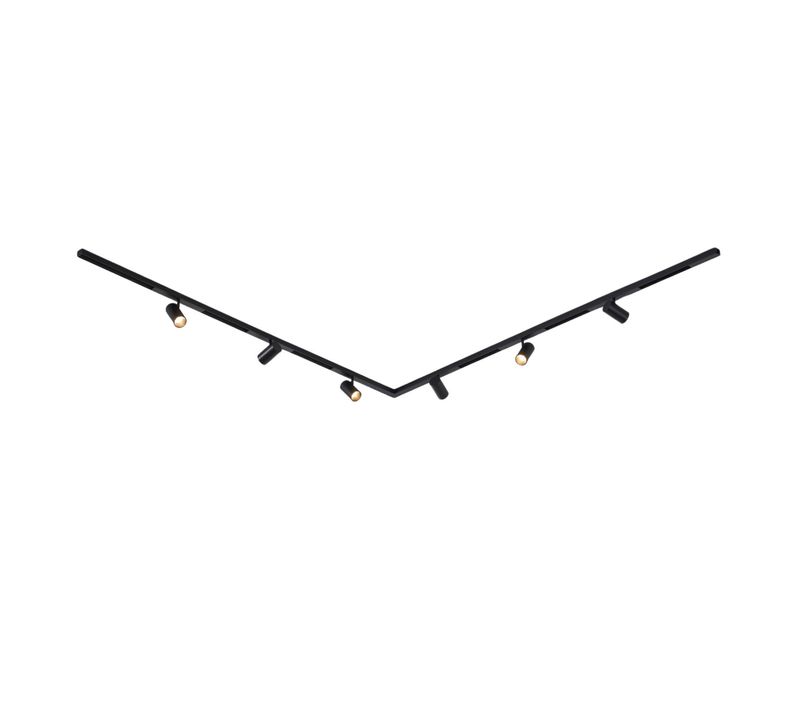 Système Sur Rail Magnétique 2 M Noir 6 Spots LED De 30w - Transformateur Externe - Lyne