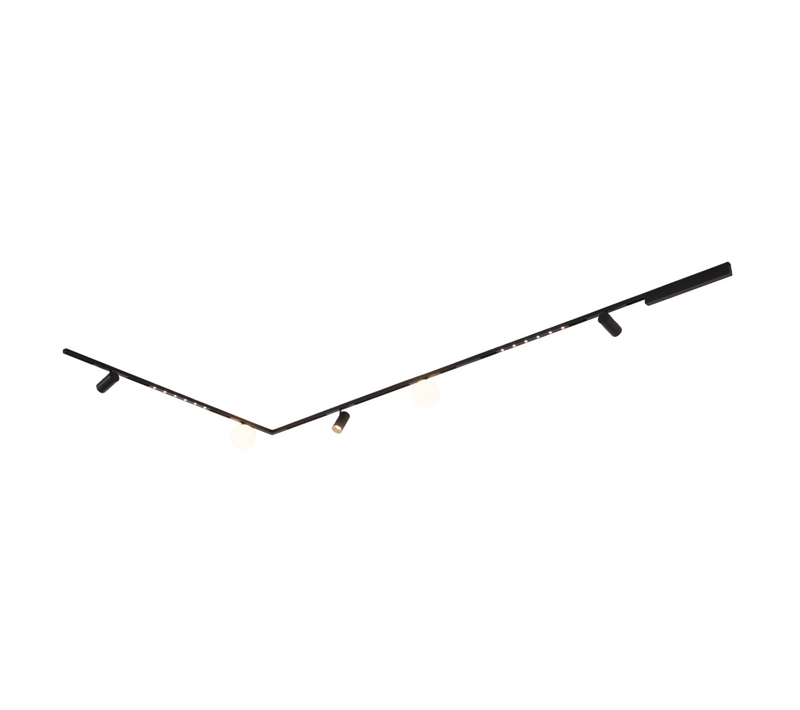 Système De Rail Magnétique Noir 3 M 3 Spots 2 Profilés Et 2 Boules LED 39w - Lyne