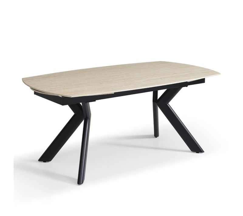 Table Extensible 180 à 260 Cm Ovale Céramique Effet Travertin - Kite