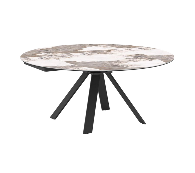 Table Extensible Ronde 100 à 170 Cm Céramique Marbré - Patagonia