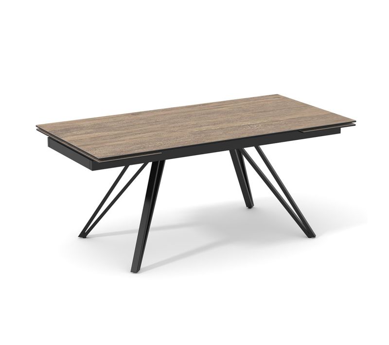 Table Extensible 160 à 240 Cm Céramique Effet Bois Pieds En V - Texas 10