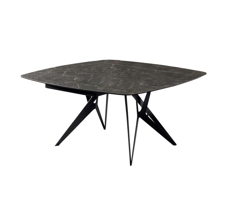Table Extensible 90 à 160 Cm Céramique Gris Anthracite Marbré - Emmett