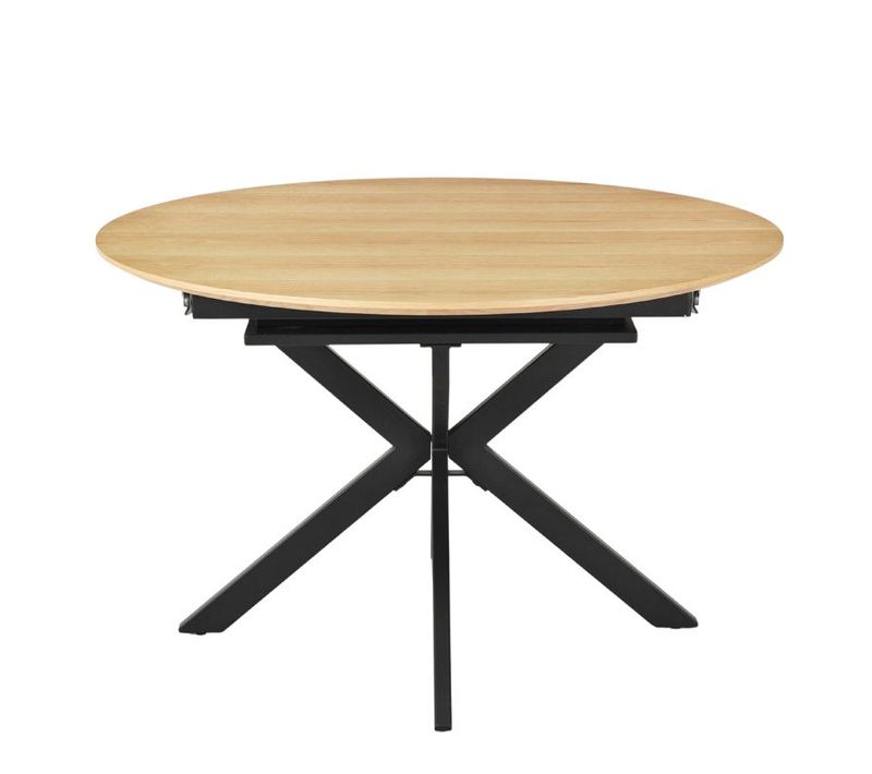 Table Repas Extensible 120/160 Cm Placage Bois Pieds Métal – Loretta