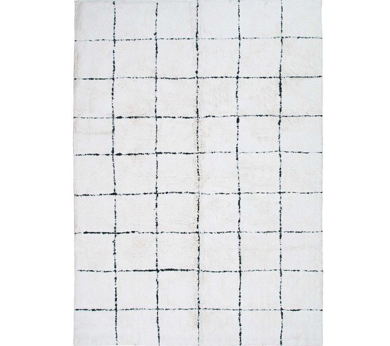 Tapis Salon Lavable Berbère En Coton Blanc Écru 60x90 - Style Bohème