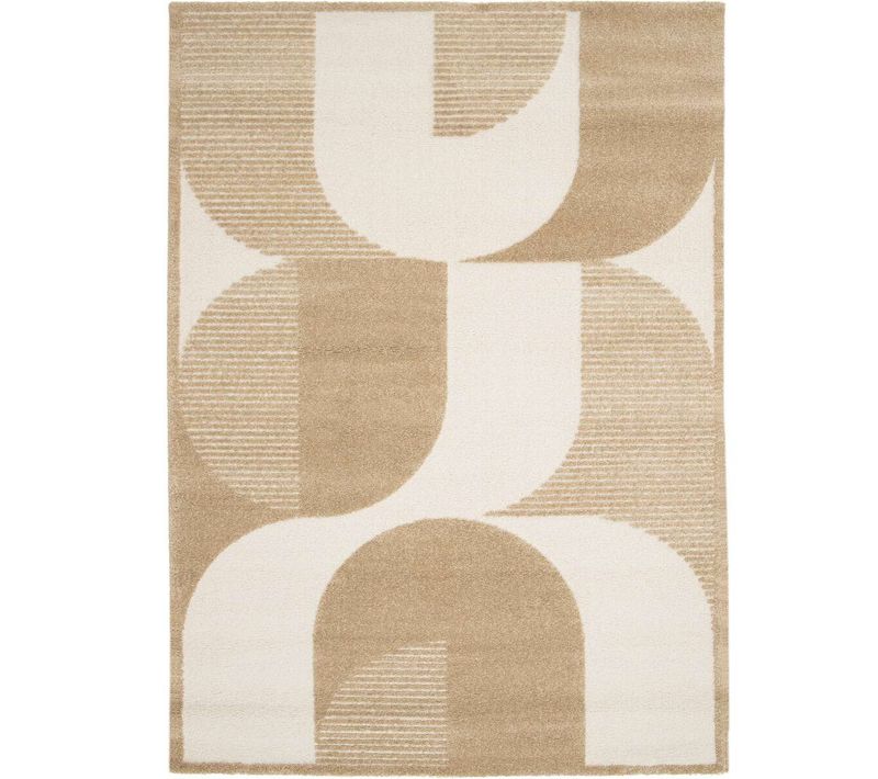 Tapis À Reliefs Doux À Relief Géométrique Beige 120x170