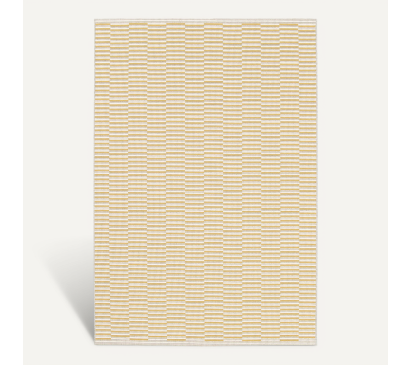 Tapis Extérieur Intérieur Motif Géométrique Tissé Jaune 120x170