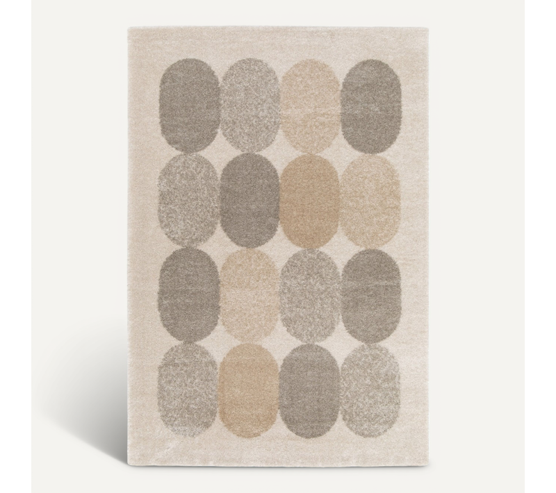 Tapis Doux Design Géométrique Moderne Beige Multi 120x170