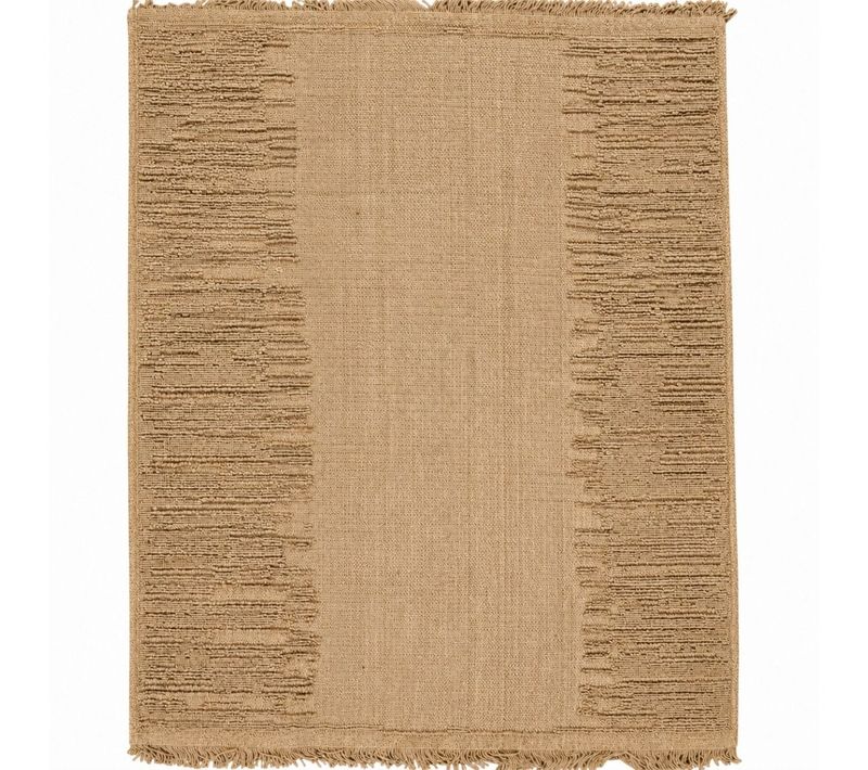 Tapis En Jute Naturel Artisanal Reliefs Beige 120x160 - Style Bohème