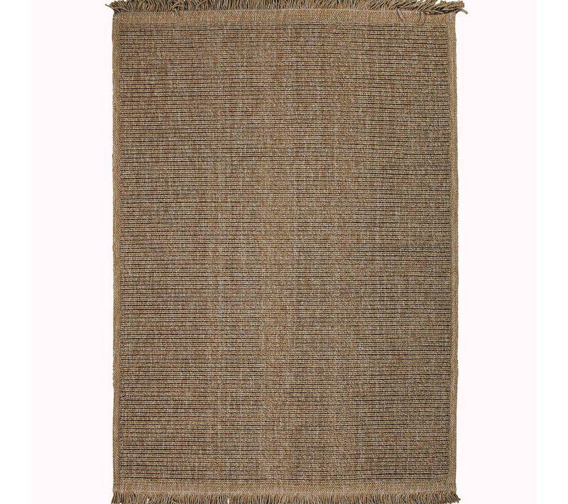 Tapis Aspect Jute Motif Rayures Beige 120x160