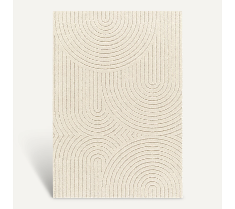 Tapis Doux À Relief Moderne Graphique Blanc 120x170
