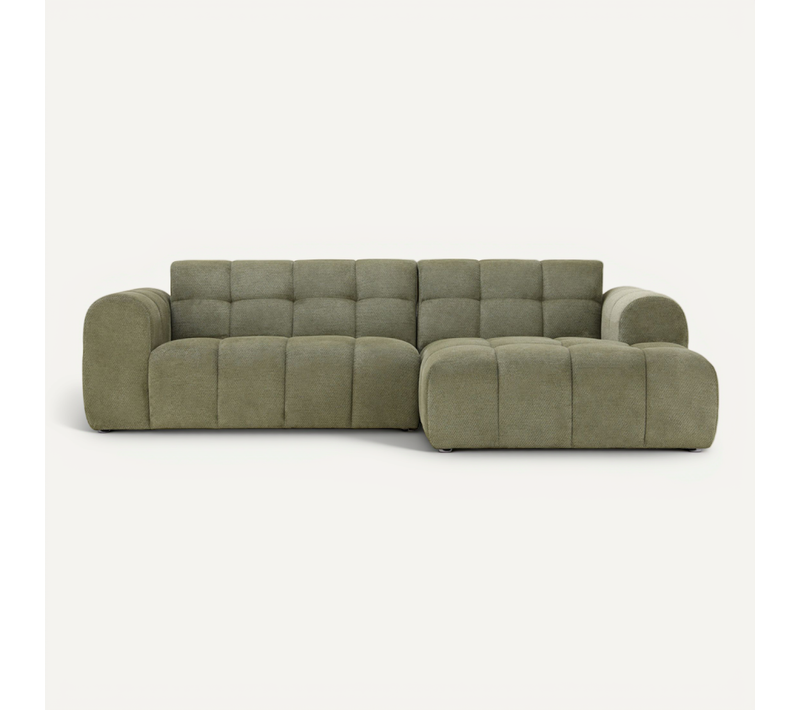 Salford - Canapé D'angle 3/4 Places Nuage En Velours Vert