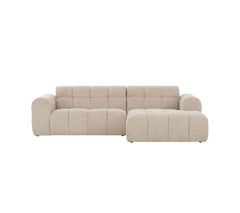 Salford - Canapé D'angle 3/4 Places Nuage En Velours Beige