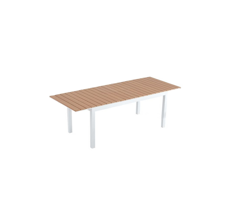 Madeira - Table Extensible De Jardin 8 Places En Aluminium Et Bois
