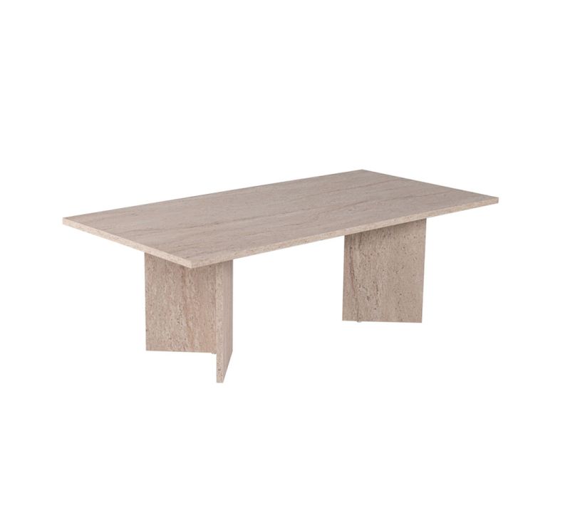 Topi - Table Basse Rectangulaire Effet Travertin 119x60cm
