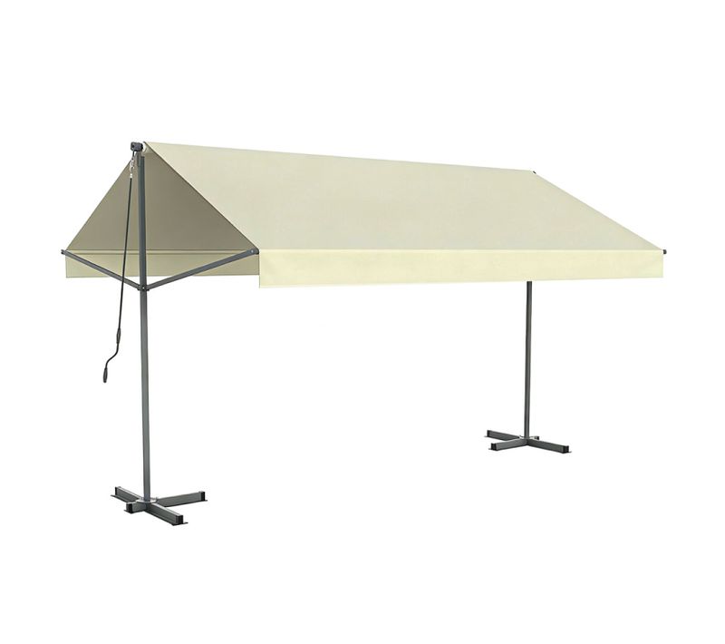 Iseo - Store Banne Double Pente Manuel 4 X 1,5/1,5 M Beige Hydrofuge