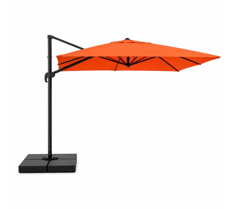 Cezir - Parasol Rectangulaire 3x4 Déporté Rotatif Terracotta En Aluminium