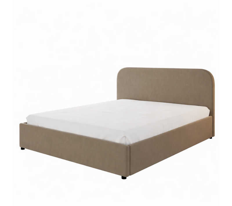 Houston - Lit Avec Coffre De Rangement 160x200cm Velours Taupe
