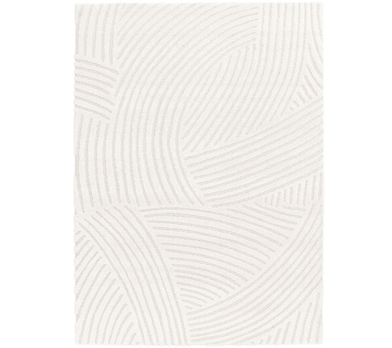 Tapis À Relief Courbes Doux Crème 160x230