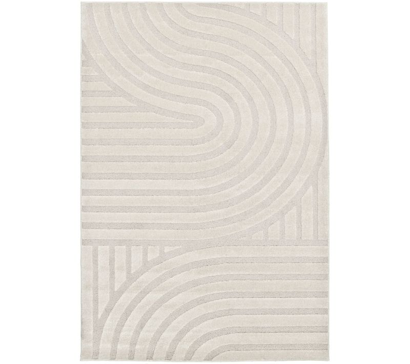 Tapis Doux À Relief Design écru Et Beige Clair 160x230
