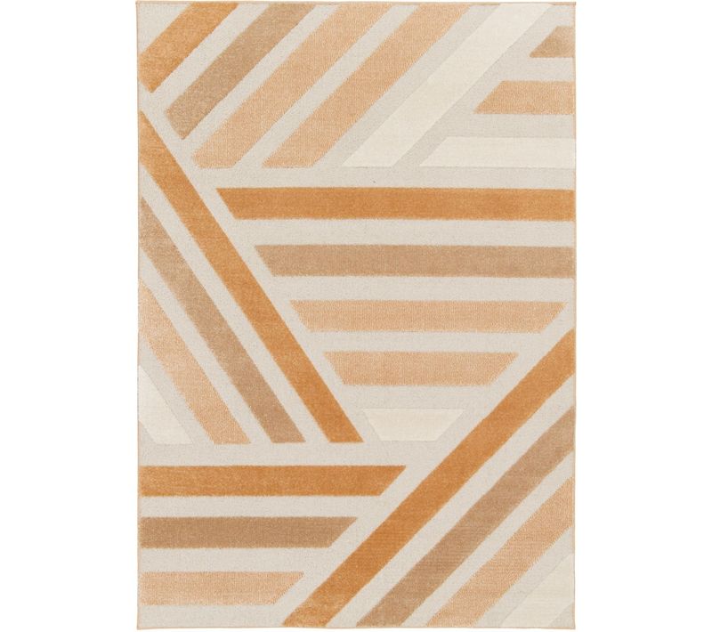 Tapis Doux À Relief Graphique Moderne Orange 160x230