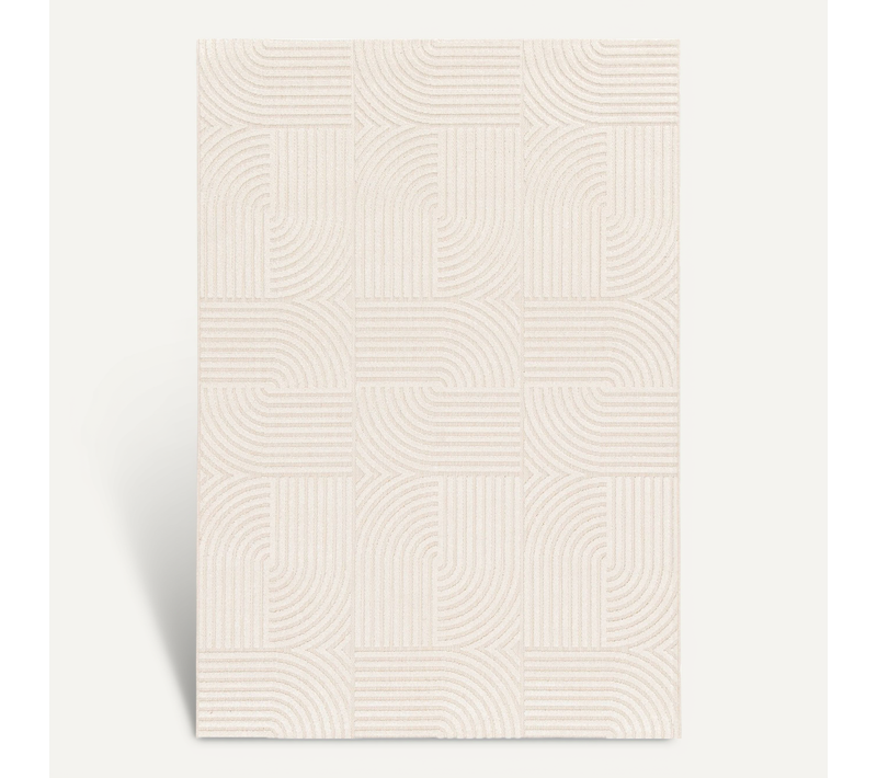 Tapis En Relief Géométrique Moderne Crème 160x230