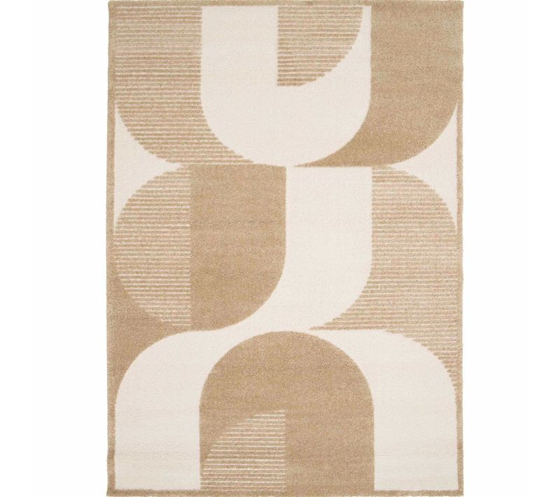 Tapis À Reliefs Doux À Relief Géométrique Beige 160x230