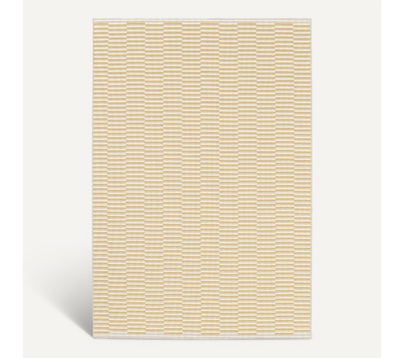 Tapis Extérieur Intérieur Motif Géométrique Tissé Jaune 160x230