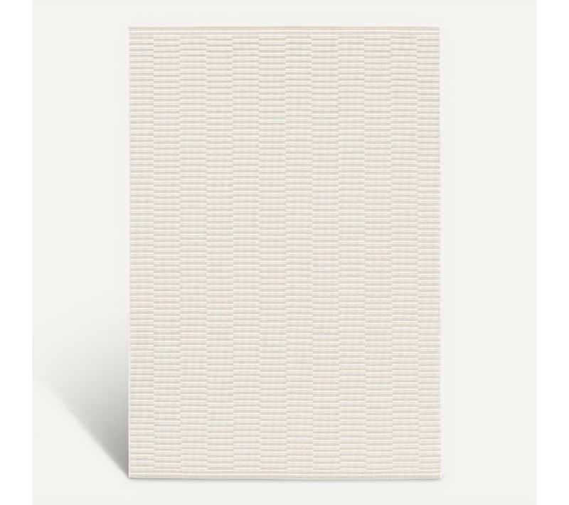 Tapis Extérieur Intérieur Motif Géométrique Tissé Crème 160x230
