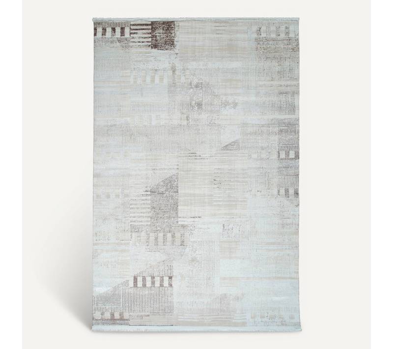 Tapis Moderne Texturé À Motifs Graphiques Crème 160x230