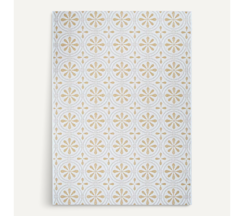 Tapis Extérieur Intérieur Moderne Jaune Et Beige 160x230